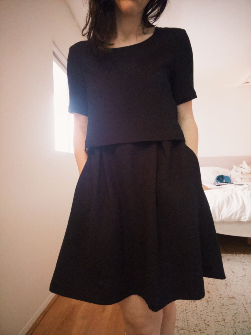 Structured Two-Tier Black Madewell Dress